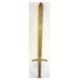 1084	LARGE IRON SWORD USED AS A PROP OR DECORATION, APPROXIMATELY 41 IN LONG