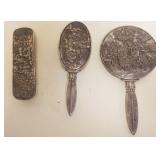 1093	DENMARK SILVER ORNATE 3 PIECE DRESSER SET