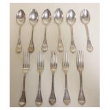 1095	STERLING SILVER SPOONS & FORKS, 15.5 OZT