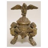 1114	ORNATE HEAVY BRASS INCENSE BURNER, APPROXIMATELY 7 IN HIGH