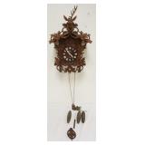 1126	CARVED CUCKOO CLOCK, SOME LOSS TO CARVING, SOLD AS FOUND FOR RESTORATION, APPROXIMATELY 17 IN X