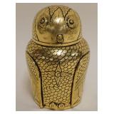 1134	GILT LACQUERED OWL CONTAINER, APPROXIMATELY 4 1/2 IN