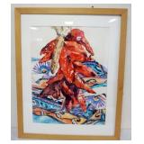 1148	CAROL GILDER FRAMED WATERCOLOR, PEPPERS, APPROXIMATELY 29 IN X 37 IN