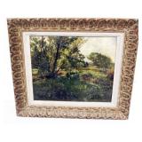 1149	HUGH BOLTON JONES OIL PAINTING ON CANVAS, LANDSCAPE, HAS BEEN RESTORED, APPROXIMATELY 27 IN X 2