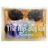 1169	RIVIERA SUN GLASSES *THE FLIP OUT KIT* WITH DIFFERENT INTERCHANGABLE COLORED LENSES