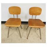 1174	PAIR OF MODERN INDUSTRIAL METAL AND BENTWOOD CHAIRS, PEABODY SEATING CO., EACH APPROXIMATELY 31