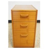 1185	DANISH TEAK 3 DRAWER CABINET, APPROXIMATELY 15 IN X 24 IN X 27 IN H