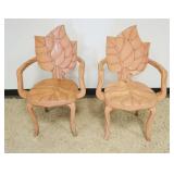 1189	PAIR OF LEAF CARVED CHAIRS