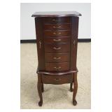 1201	CHERRY FLOOR STANDING JEWELRY CABINET, APPROXIMATELY 17 IN X 13 IN X 40 IN H