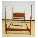 1203	SOLID CHERRY FULL SIZE 4 POSTER BED, APPROXIMATELY 86 IN X 66 IN H