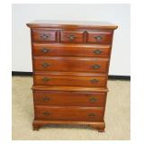1205	SOLID CHERRY 6 DRAWER HIGH CHEST, LE BRUN BROS., APPROXIMATELY 35 IN X 20 IN X 51 IN H