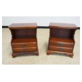 1206	PAIR OF SOLID CHERRY 1 DRAWER NIGHT STANDS, EACH APPROXIMATELY 22 IN X 12 IN X 26 IN H