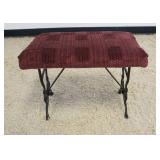 1219	SMALL UPHOLSTERED IRON BASE BENCH, APPROXIMATELY 21 IN X 12 IN X 17 IN H, NEEDS REUPHOLSTERY