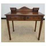 1222	CARVED WALNUT 3 DRAWER LADIES WRITING TABLE, APPROXIMATELY 46 IN X 20 IN X 36 IN H