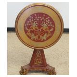 1233	PAINT DECORATED TILT TOP TABLE, APPROXIMATELY 24 IN X 26 IN