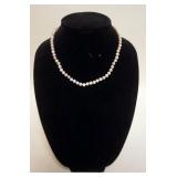 1248	PEARL NECKLACE WITH 14K CLASP, APPROXIMATELY 17 IN LONG
