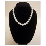 1249	PEARL NECKLACE WITH 14K CLASP, APPROXIMATELY 18 IN LONG
