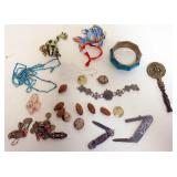 1259	GROUP OF ASSORTED JEWELRY, BUTTONS, POCKET KNIVES, ETC.