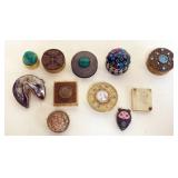 1260	GROUP OF ASSORTED PILL BOXES, 1 CONTINENTAL 800 SILVER