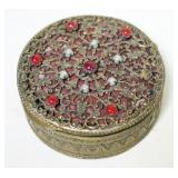 1266	ANTIQUE ROUND DRESSER BOX APPROXIMATELY 2 IN X 1 IN