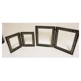 1277	2 MOTHER OF PEARL DRESSER TOP FRAMES, NO GLASS, LARGEST APPROXIMATELY 21 IN X 13 IN OPEN