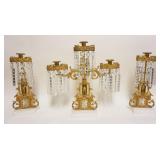 1001	3 PIECE GILT METAL GIRONDOLE SET W/FIGURAL KNIGHTS, TALLEST APPROXIMATELY 17 1/2 IN HIGH