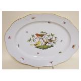 1040	HEREND HAND PAINTED PORCELAIN *ROTHSCHILD* BIRD LARGE SERVING PLATTER, APPROXIMATELY 18 1/4 IN 