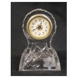 1064	ANTIQUE CUT GLASS DRESSER CLOCK, APPROXIMATELY 5 1/2 IN HIGH