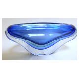 1070	OGGETTI ITALIAN ART GLASS CONSOLE BOWL, OVAL, ARTIST SIGNED, APPROXIMATELY 18 IN X 7 IN X 9 IN 