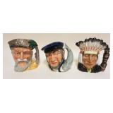 1073	3 ROYAL DOULTON TOBIES, ROBINSON CRUSOE, CAPT AHAB, & NORTH AMERICAN INDIAN, APPROXIMATELY 8 IN