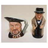 1074	ROYAL DOULTON TOBIES, HENRY VIII & WINSTON CHURCHILL PITCHER, APPROXIMATEL 9 1/4 IN HIGH