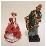 1076	ROYAL DOULTON FIGURES, TOP-O-THE HILL & CARPET SELLER, APPROXIMATELY 9 IN HIGH