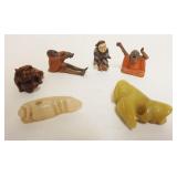 1088	GROUP OF ASSORTED MINIATURE ASIAN WOOD & STONE CARVING, TALLEST APPROXIMATELY 2 IN HIGH