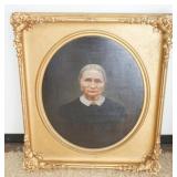 1134	LARGE FRAMED OIL PAINTING ON CANVAS ANCESTOR PORTRAIT