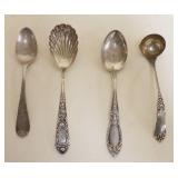 1145	STERLING SILVER 4 ANTIQUE SERVING PIECES, 3.6 TOZ