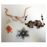 1173	ASSORTED DESIGNER JEWELRY INCLUDING NECKLACE AND EARRINGS SIGNED (1 EARRING NEEDS REPAIR) FLORA