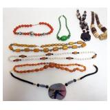 1178	8 ASSORTED BEADED DESINGER NECKLACES, ONE CLASP MARKED STERLING