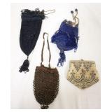 1197	GROUP OF 4 BEADED BAGS