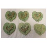1212	NATALIE SURVING ARCHITECTURAL TILES, SURVING STUDIOS, HEART SHAPED REPTILE TILES, EACH APPROXIM