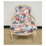 1222	FLORAL UPHOLSTERED FRENCH PROVENCIAL ARM CHAIR