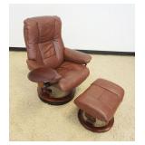 1237	EKORNES STRESSLESS LEATHER CHAIR AND OTTOMAN