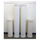 1260	GROUP OF 4 PLASTIC FLUTED ARCHITECTUAL COLLUMNS, TALLEST APPROXIMATELY 72 IN HIGH