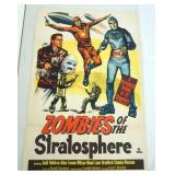 1009	VINTAGE MOVIE POSTER *ZOMBIES OF THE STRATOSPHERE* REPLUBIC PICTURES, APPROXIMATELY 27 IN X 42 