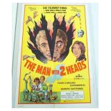 1013	VINTAGE MOVIE POSTER *THE MAN WITH 2 HEADS* IN GORY COLOR, 1972, APPROXIMATELY 27 IN X 41 IN