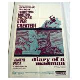 1031	VINTAGE MOVIE POSTER *DIARY OF A MADMAN* VINCENT PRICE, 1963, UNITED ARTISTS, APPROXIMATELY 27 