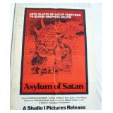 1039	VINTAGE MOVIE POSTER *ASYLUM OF SATAN* 1972, STUDIO PICTURES, APPROXIMATELY 30 IN X 40 IN