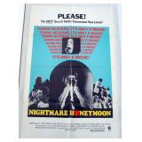 1066	VINTAGE MOVIE POSTER *NIGHTMARE HONEYMOON* DACK RAMBO, 1973 MGM, APPROXIMATELY 27 IN X 41 IN