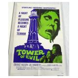 1068	VINTAGE MOVIE POSTER *TOWER OF EVIL* 1972, GRENABIER FILMS LTD, APPROXIMATELY 27 IN X 41 IN