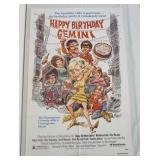 1092	VINTAGE MOVIE POSTER *HAPPY BIRTHDAY GEMINI* 1980, UNITED ARTISTS, APPROXIMATELY 27 IN X 41 IN