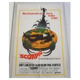 1095	VINTAGE MOVIE POSTER *SCORPIO* 1972, BURT LANCASTER, UNITED ARTISTS, APPROXIMATELY 27 IN X 41 I
